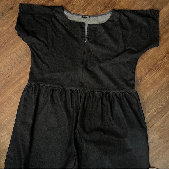 Ilana Kohn XL Denim Cotton Wide Leg Coverall Jumpsuit Oversized Slow Fashion - Picture 2 of 9